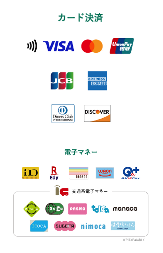 クレジットカード決済・電子マネー